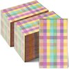 200Pcs Easter Pastel Buffalo Plaid Napkins Decorations,Disposable Spring Dark Purple Pink Yellow Guest Hand Paper Napkins for Home Bathroom Baby Shower Picnic Wedding Easter Birthday Party Supplies