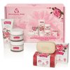 Bulgarian Rose Moisturizing Daily Regimen 5 Piece Gift Set - Rose Day Cream, Rose Night Cream, Exfoliating Face Mask, Rose Soap, Rose Soap Sponge