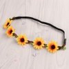 Sewroro 5pcs Daisy Flower Headband Sunflower Headband Wedding Festivals Floral Hair Band Flower Floral Elastic Hair Band (Yellow)