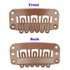 20pcs U Shape Snap Clips for Wigs or Hair Extensions or Hair Weave Weft Metallic Wig Clips With Silicon Rubber DIY Clip ins 3.2cm Width 1.2g/pc Light Brown Color (Light Brown -20pcs)
