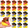 24 Set Cowboy Rubber Duck Mini Yellow Duckies Bath Party Toy Tiny Ducks Bathtub Toy with Cowboy Hat Paisley Bandanas Sunglasses for Summer Baby Shower Birthday Swimming Party Favor (Vintage Style)