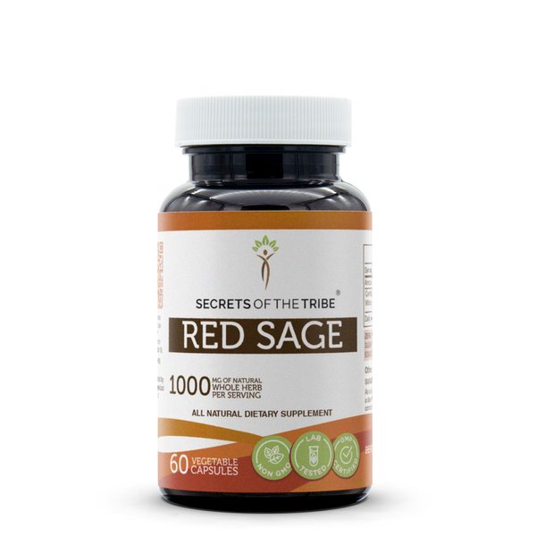 Secrets of the Tribe Red Sage 60 Capsules, 1000 mg, Red Sage (Dan Shen, Salvia Miltiorrhiza) Dried Root (60 Capsules)