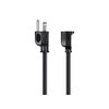 Monoprice 3-Prong Extension Cord - 1 Feet - Black (6 Pack) NEMA 5-15P to NEMA 5-15R, 16AWG, 13A