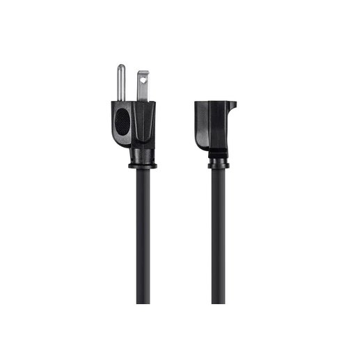 Monoprice 3-Prong Extension Cord - 1 Feet - Black (6 Pack) NEMA 5-15P to NEMA 5-15R, 16AWG, 13A