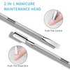 HaimiLiya Cuticle Pusher Dual-end Dead Skin Nail Pusher Nail Dirt Cleaner Tool Gel Polish Remover Tool, 420 Stainless Steel, Silver, G008