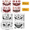 Halloween Makeup Temporary Halloween Tattoos Stickers Prank Chucky Witch Fake Face Decals Zombie Makeup Scar Skeletons Cosplay Tattoos for Adults Women Girls Kids DIY Eye Mouth Clown Makeup Kit Party