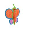 DURA FORCE Durable Woven Fiber - Butterfly - Squeakers - Multiple Layers. Made Durable, Strong & Tough. Interactive Play Dog Toy (Tug, Toss & Fetch). Machine Washable & Floats (Orange Butterfly)