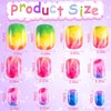 DTOFOOT 108Pcs Fake Press on Nails for Kids,Acrylic Full Cover False Press on Nails Girls Stick on Nails for Kids Children Birthday Party Favors Gift Nail Art Decoration（9 Pack Gradient Style）