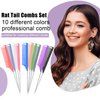 10 PCS Rat Tail Combs Set - Hair Teasing Fine Tooth Comb for Women Girls, Parting Comb for Braiding Hair Styling Tools & Appliances with Stainless Steel Pintail Carbon Fiber Heat Resistant