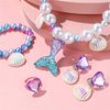 Koeilay Mermaid Jewelry Set for Girls Mermaid Crown Fake Pearl Necklace Bracelet Purse Ring Shell Earrings Mermaid Accessories Princess Dress Up Pretend Play Mermaid Party Decorations Christmas Gifts