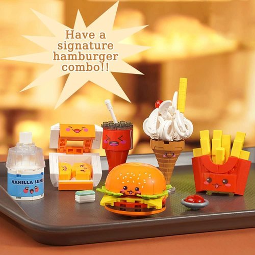 ENHANA Building Block Hamburger Party Favors for Kids,6 PCS Fast Food Building Blocks Set,Themed Party Supplies for Boys Girls,Classroom Prizes Toys, Birthday Gift, 194PCS