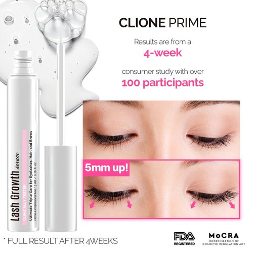 Clione Prime Korean Lash Serum - Sérum Para Pestañas Eyelash Serum to Grow Lashes Eyebrow Serum Eyelash Growth Serum Suero Para Pestañas Crecimiento Suero De Pestañas