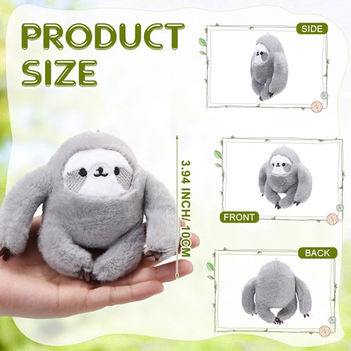 Motionchic 12 Pcs Mini Sloth Stuffed Animal Bulk Operation Christmas Sloth Party Favors 4 Inch Small Baby Shower Sloth Gifts Soft Adorable Jungle Animal Plush Toys Sloth Doll for Birthday Decoration