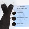 DOORES Micro Bead Hair Extensions Real Human Hair, Dark Brown 14 Inch 50g/50s, Micro Hair Extensions Human Hair, Remy Hair Extensions