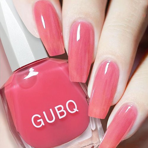 SALROAL Jelly Pink Nail Polish,Fast Drying Nail Polish,12ML Air Quick Dry Sheer Nude Regular Color Nail Polish,Natural Jelly Light Nude Pink Summer Nail Lacquer for Nail Art Regular