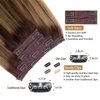 Clip in Human Hair Extensions Blonde Balayage Clip in Real Remy Hair Extensions Double Weft 100grams 4pcs Thick Straight Medium Brown with Caramel Blonde Highlights Extensions for Women 16 Inch