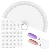 CZWESTC 300 pcs Nail Polish Swatch Sticks, Nail Swatch Sticks with Number Stickers for Color Display, Clear Square-shaped Nail Polish Sample Swatches with Ring for Nail Polish Display and Home DIY