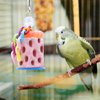 Wontee Bird Calcium Grinding Chewing Toys Bird Perch Stand for Cockatiels Conures Quaker Senegal Parrot, 2 Packs