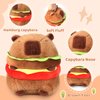 Riuhot Cute Hamburg Capybara Plush Pillows Soft Capybara Stuffed Animals Capybara Plushie Birthday Christmas Valentine's Day Gift for Kids（7.87in）