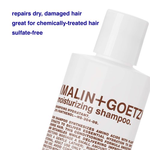 Malin + Goetz Moisturizing Hair Shampoo, 8 Fl. Oz. – Hydrating Shampoo for Women & Men, All Hair Types, Hair Treatment for Dry Damaged Hair, Vegan & Cruelty-Free