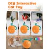 SALFSE Interactive Cat Ball Toy for Bored Indoor Cat, Automatic Moving Cat Ball with 4 Feather & LED Flash Lights, Smart Sound and Touch Control, USB-C Rechargeable