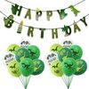 TmppDeco Dinosaur Birthday Banner and Balloons Kit - Dinosaur Happy Birthday Sign, Dinosaur Theme Party Banners