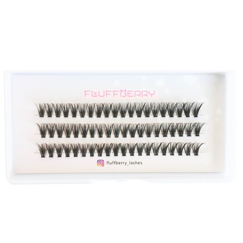 FLUFFBERRY Eyelash Clusters Individual Lashes Extension 36 PCS C Curl 40D 12MM Volume Mink Under DIY at Home