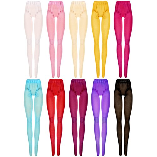 Sotiff 10 Pairs Doll Lace Stockings Handmade Long Sock Christmas Elf Doll Accessories Legging for DIY Doll Clothes Toy(Delicate Style)