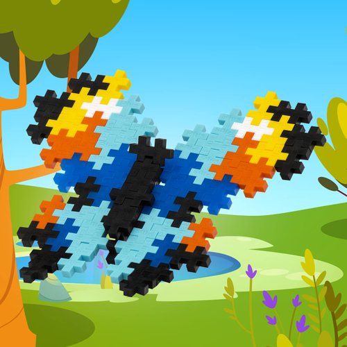 PLUS PLUS - Butterfly - 70 Piece, Construction Building Stem/Steam Toy, Interlocking Puzzle Blocks for Kids, Mini Maker Tube