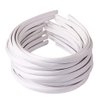 Suyegirl 20 PCS 1 CM White Plain Satin Headbands Fabric Hard Head Bands Solid Color White Hoop DIY Craft Hairbands Hair Pieces for Women Girls