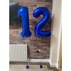 Navy Blue Number 12 Balloon 40 inch, 12 Number Balloon, 12th Navy Blue Birthday Decorations, 12 Year Old Girls Boys Blue Party Supplies