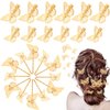 24 Pieces Halloween Butterfly Hair Clips Metal Butterfly Hair Clamps Metallic Hollow Butterfly Hairpins Clips Hair Accessories for Women Girls Weddings Bride, 2 Styles and 2 Sizes (Gold)