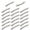 Cinaci 20 Pack 2.4 Inch / 3 Inch/ 4 Inch Blank Silver Metal DIY Craft French Barrettes Snap Hair Clips Pins for Women Girls Hair Accessories (3 Inch)