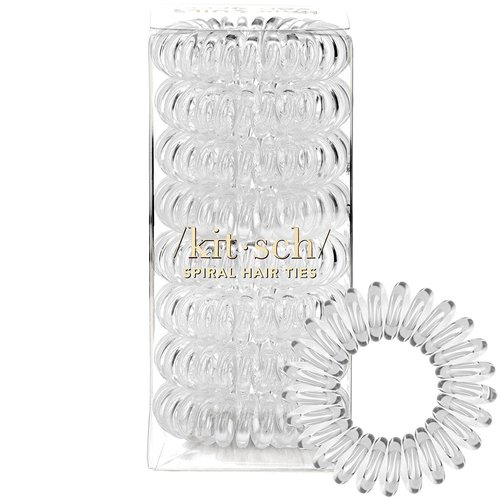 Kitsch Spiral Hair Ties for Women, Coil Hair Ties for Thick Hair, No Crease Hair Tie, Spiral Hair Ties No Damage, Hair Coils & Phone Cord Hair Ties for Thin Hair, Hair Ties Spiral, 8pcs (Transparent)