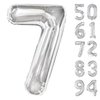 Silver 7 Balloon, Number Balloons 40 Inch, 7th Birthday Decorations for Kids Girls Boys, Silver Party Decoration for Women Men, Number 7 Balloon