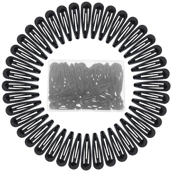 40 Pcs Hair Clips Hair Barrettes Metal Hair Clips Snap Hair Clips for Styling 2 Inch Small Flat Hair Clips Black Hair Clips for Women Girls Kids