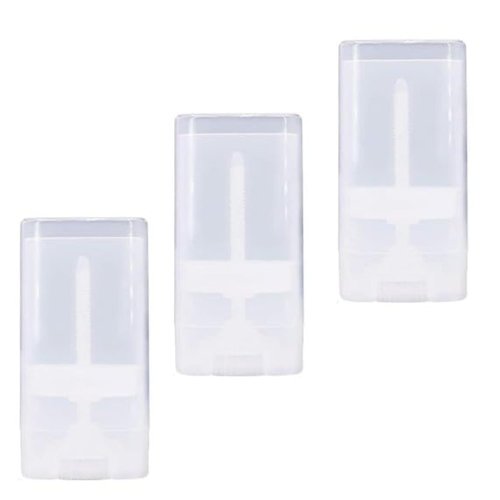 WinldMonmo 3Pcs Transparent 15ml Empty Refillable Deodorant Containers, Plastic Lip Balm Tubes, Lip Gloss Holders, Can be Used Repeatedly