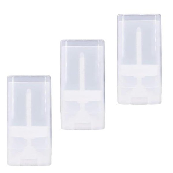 WinldMonmo 3Pcs Transparent 15ml Empty Refillable Deodorant Containers, Plastic Lip Balm Tubes, Lip Gloss Holders, Can be Used Repeatedly