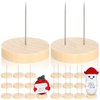 Threehoney 24 Pcs Crochet Doll Stand Wooden Knitted Doll Display Stand Single Double Steel Needle Doll Holder Felting Animal Doll Toy Wooden Base Support Action Figure Stand