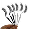 Dioche 6pcs False Eyelashes Display Stick with Display Stand, Holder Applicator Tool, 3D Eyelash Extensions Try On Sticks, for Planting Grafted Eyelash