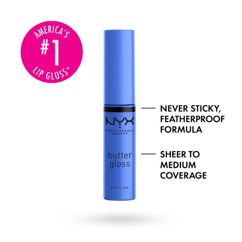 NYX PROFESSIONAL MAKEUP Butter Gloss, Non-Sticky Lip Gloss - Blueberry Tart (Periwinkle Blue)