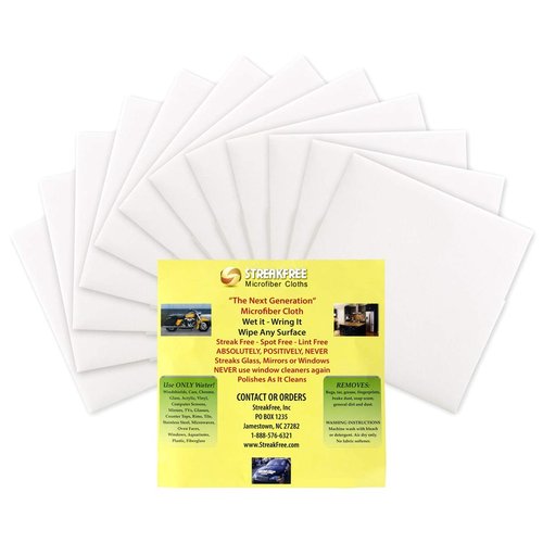 StreakFree "The Next Generation" Microfiber Cloths - 16" x 16" Cloths Leave Surfaces Streak-Free, Spot-Free, Lint-Free and Polished (Pack of 12)