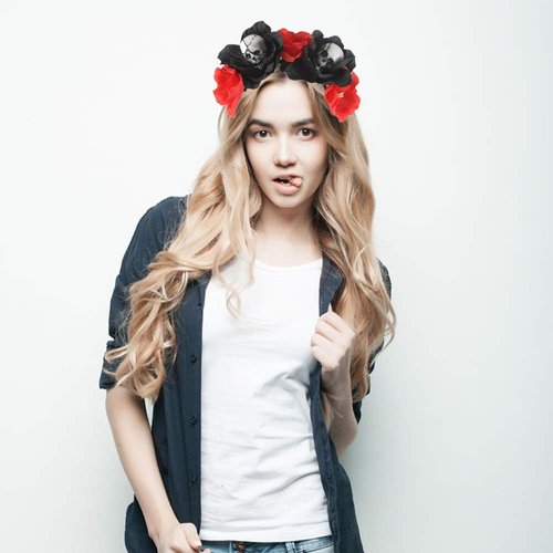 Halloween Rose Skull Headband Flower Crown Hair Bands Wreath Garland Floral Headpiece Women Leaf Hairband Hair Hoops Party Decoration Cosplay Costume Festival Handmade Hair Accessories Black Skull