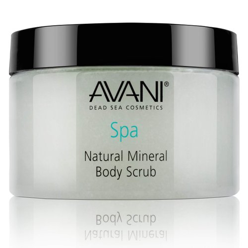 Avani Natural Mineral Body Scrub - Dead Sea Salt, Vitamin E, Jojoba, Sunflower, Sweet Almond - Exfoliating Formula for All Skin Types - Pear/Apple