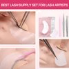 Pretty memory 152 PCS Eyelash Extension Kit with Lash Mannequin Head, Lash Fan, Eyelash Extension Glue, Eyelash Remover Cream, Lash Tweezers, Lash Extension Supplies for Eyelash Extension Practice