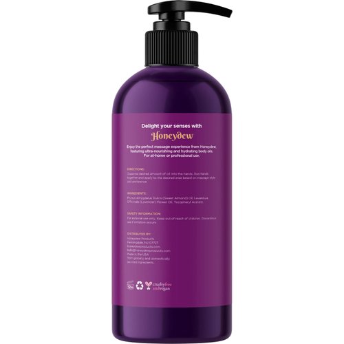 Lavender Massage Oil for Couples Relaxation - Non Greasy Non Staining Irresistibly Silky Full Body Massage Oil for Massage Therapy with Lavender Essential Oil - Therapeutic Grade Non GMO and Vegan