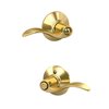 Schlage F40 V ACC 605 Accent Door Lever, Bed & Bath Privacy Lock, Bright Brass