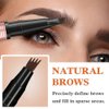 2-In-1 Brow Pen And Sealing Brow Gel, 3D Microblading Eyebrow Pen Waterproof with 4 Fork Tip & Precise Brow Brush, Magical 2-in-1 Dual-Ended Waterproof Eye Brow Pencils, Last All-Day (03#Grey)
