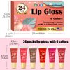 AZEN 24 Pack Lip Gloss Set, Lip Oil for Dry Cracked Lips Moisturizing Hydrating Nourishing with Vitamin E