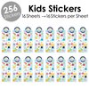 Big Dot of Happiness Happy 100th Day of School - 100 Days Party Favor Kids Stickers - 16 Sheets - 256 Stickers